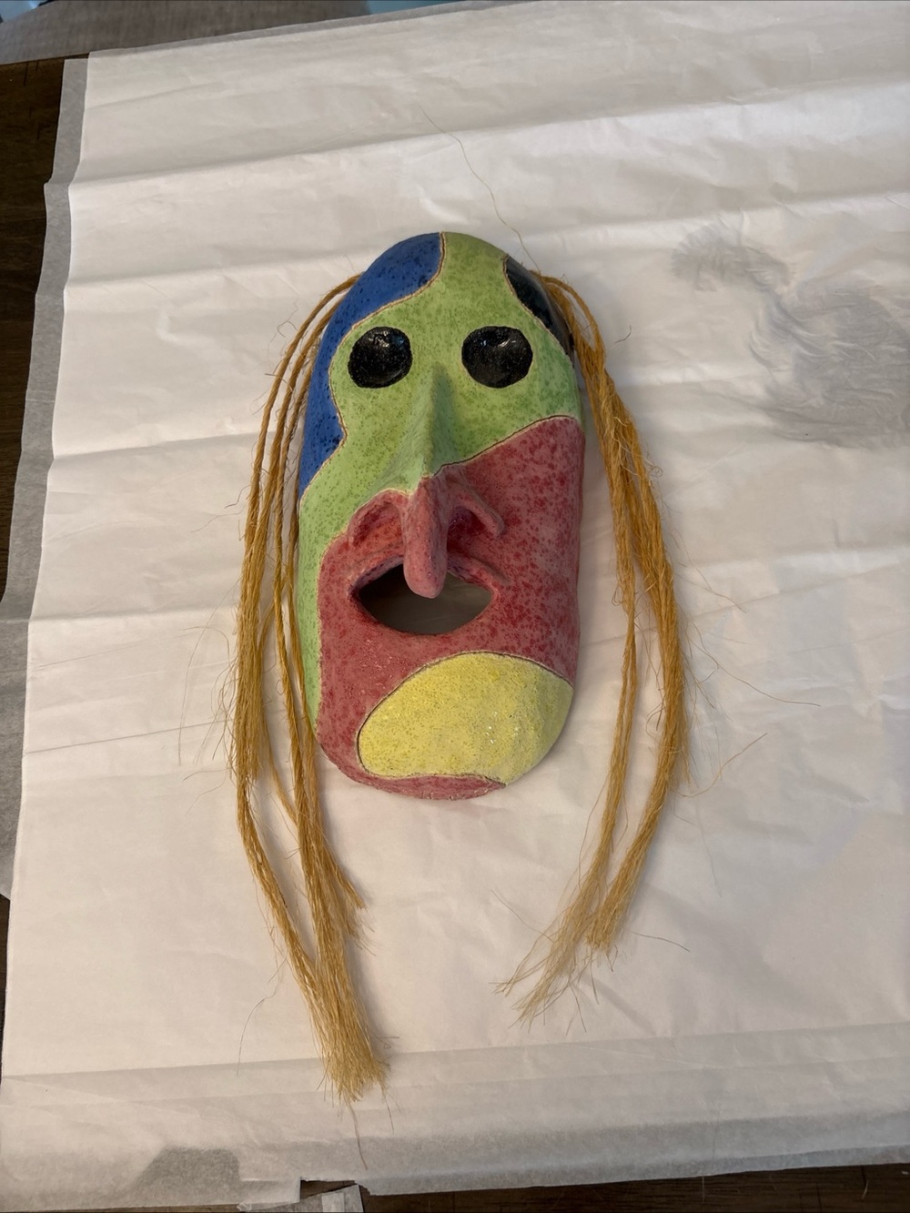 Handmade & Painted Ceramic Mask Wall Art